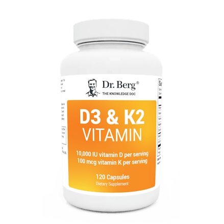 D3 & K2 Vitamin (10,000 IU) - 120 capsules | Dr.Berg